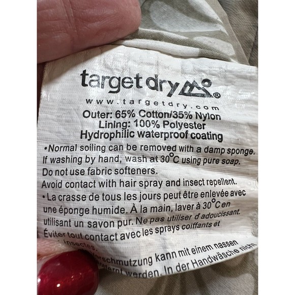 Target Dry Womens Jacket Size M Belted Beige Short Trench Medium Lined - Picture 10 of 12